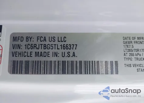 2026 Jeep Gladiator Rubicon X 4X4 z USA, uszkodzony, nr VIN 1C6RJTBG5TL166377